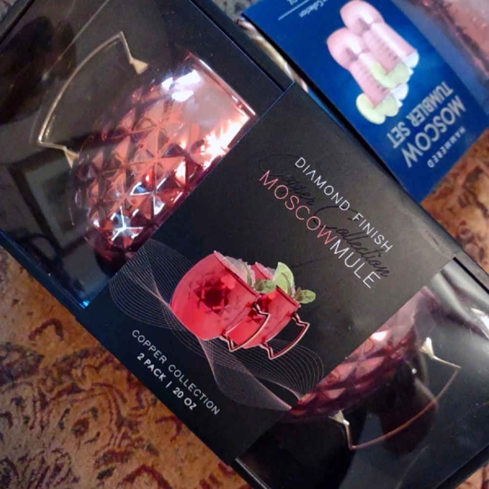 Moscow Mule shot glasses and tumblers